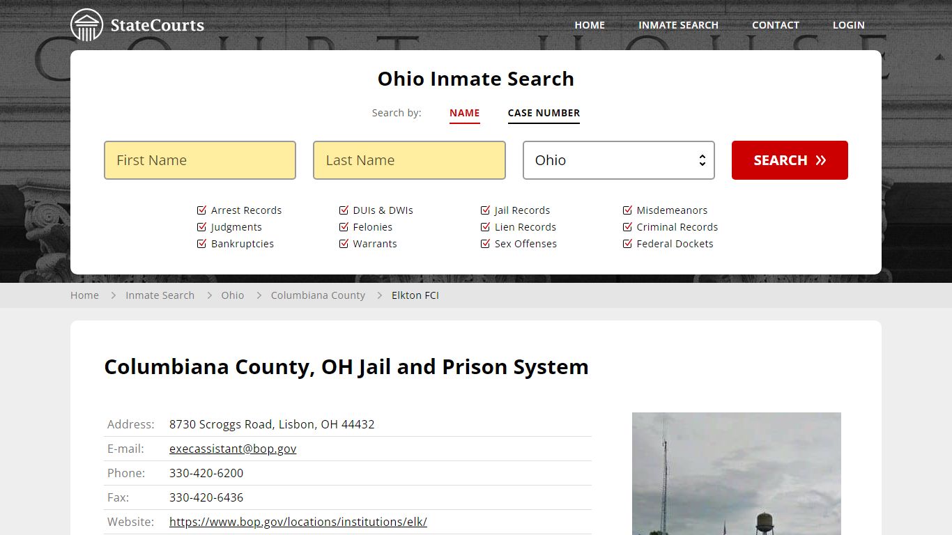 Elkton FCI Inmate Records Search, Ohio - StateCourts